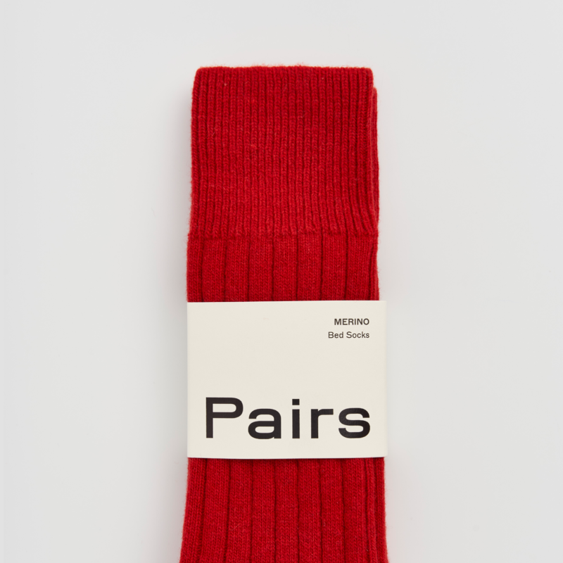 Postbox Red Merino Bed Socks