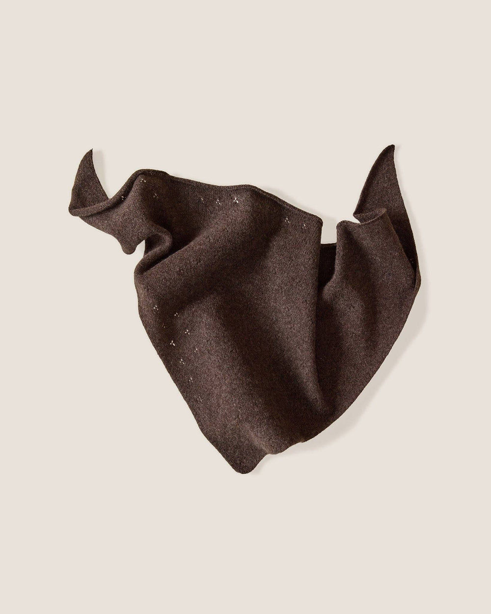 Pointelle Neckerchief, Dark Brown | Rove Knitwear