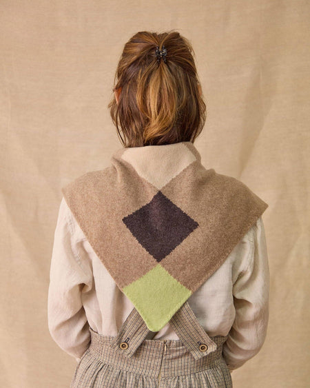 Harlequin neckerchief by Rove Knitwear - Hispi diamond intarsia merino - Fodder
