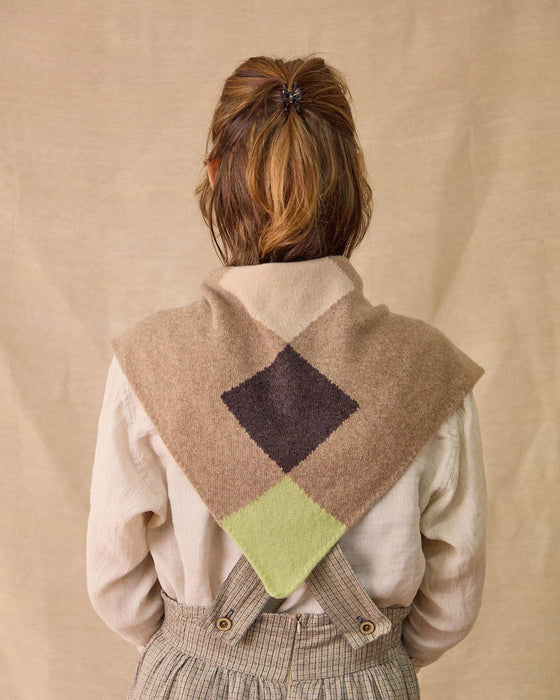 Harlequin neckerchief by Rove Knitwear - Hispi diamond intarsia merino - Fodder