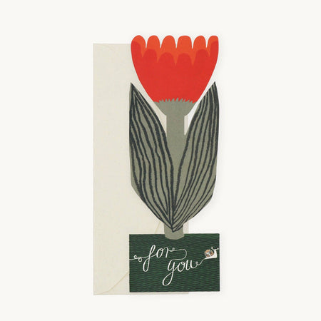 Card with a red flower design and 'for you' text on a white background  | Hadley Paper Goods | Shop Fodder