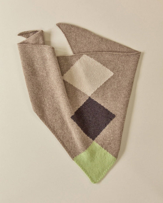 Harlequin neckerchief by Rove Knitwear - Hispi diamond intarsia merino - Fodder