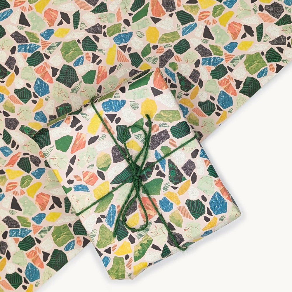 Terrazzo Gift Wrap, Model Makers Paper. Pale Pink