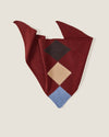 Harlequin neckerchief by Rove Knitwear - berry diamond intarsia merino - Fodder
