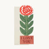 Card with a red rose illustration and 'I Love You' text on a white background | Hadley Paper Goods | Shop Fodder