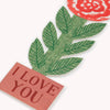 Card with 'I Love You' text and floral design on a white background | Hadley Paper Goods | Shop Fodder