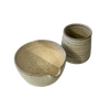 Handmade Matcha Bowl by Aku Ceramics in Dune with matching Yunomi | Shop Fodder