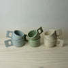 group of 6 asa mugs handmade by brutes ceramics. 