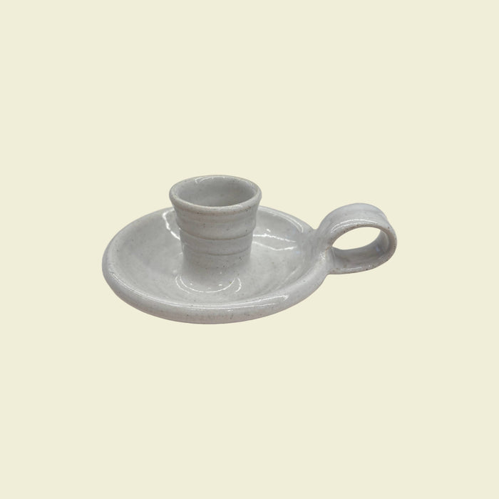Candlestick Holder Full White Glaze | Lily Pearmain | Shop Fodder