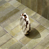 Ceramic vase with brown and white pattern on a tiled floor Fern Taylor Ceramic Nerikomi Vase | Shop Fodder