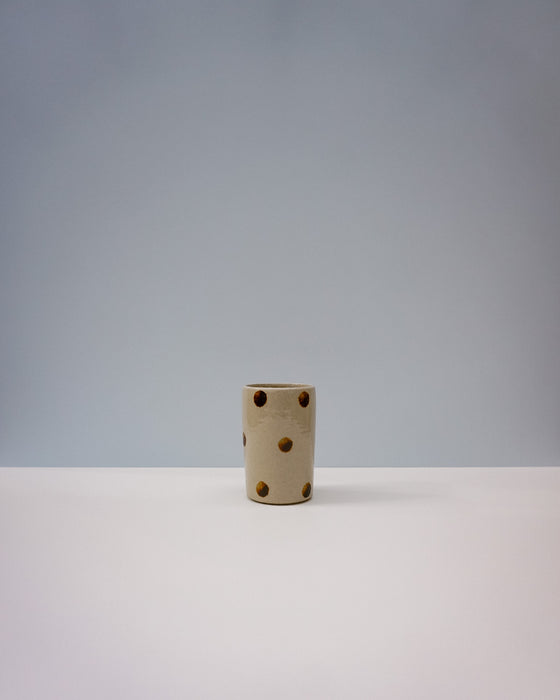Ceramic Water cup by Cara Guthrie - iron wash dots - handmade stoneware - Fodder