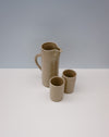 Water jug and water cups by Cara Guthrie - birch wood ash glaze - handmade stoneware - Fodder
