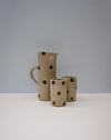 Water jug & Water Cups by Cara Guthrie - iron wash dots - handmade stoneware - Fodder