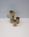Ceramic Water cup and water jug by Cara Guthrie - iron wash dots - handmade stoneware - Fodder