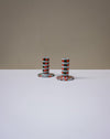 Handbuilt nerikomi checkerboard candle holder by Fern Taylor in layered coloured stoneware. Fodder.