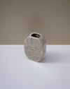 Handbuilt nerikomi oval vase by Fern Taylor in layered coloured stoneware with a crackle gloss glaze. Fodder