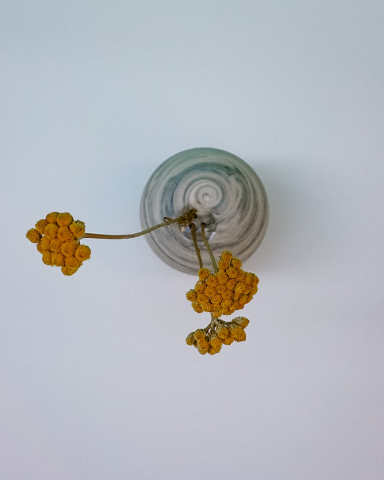 Vase with yellow flowers. Janne Meier Ceramics | Wildflower Pebble Vase | Shop Fodder