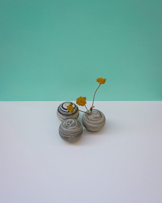 Vase with yellow flowers. Janne Meier Ceramics | Wildflower Pebble Vase | Shop Fodder