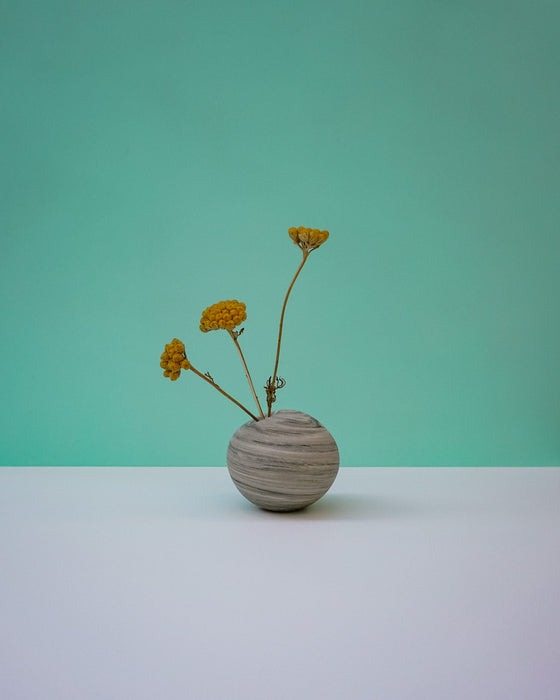 Vase with yellow flowers. Janne Meier Ceramics | Wildflower Pebble Vase | Shop Fodder