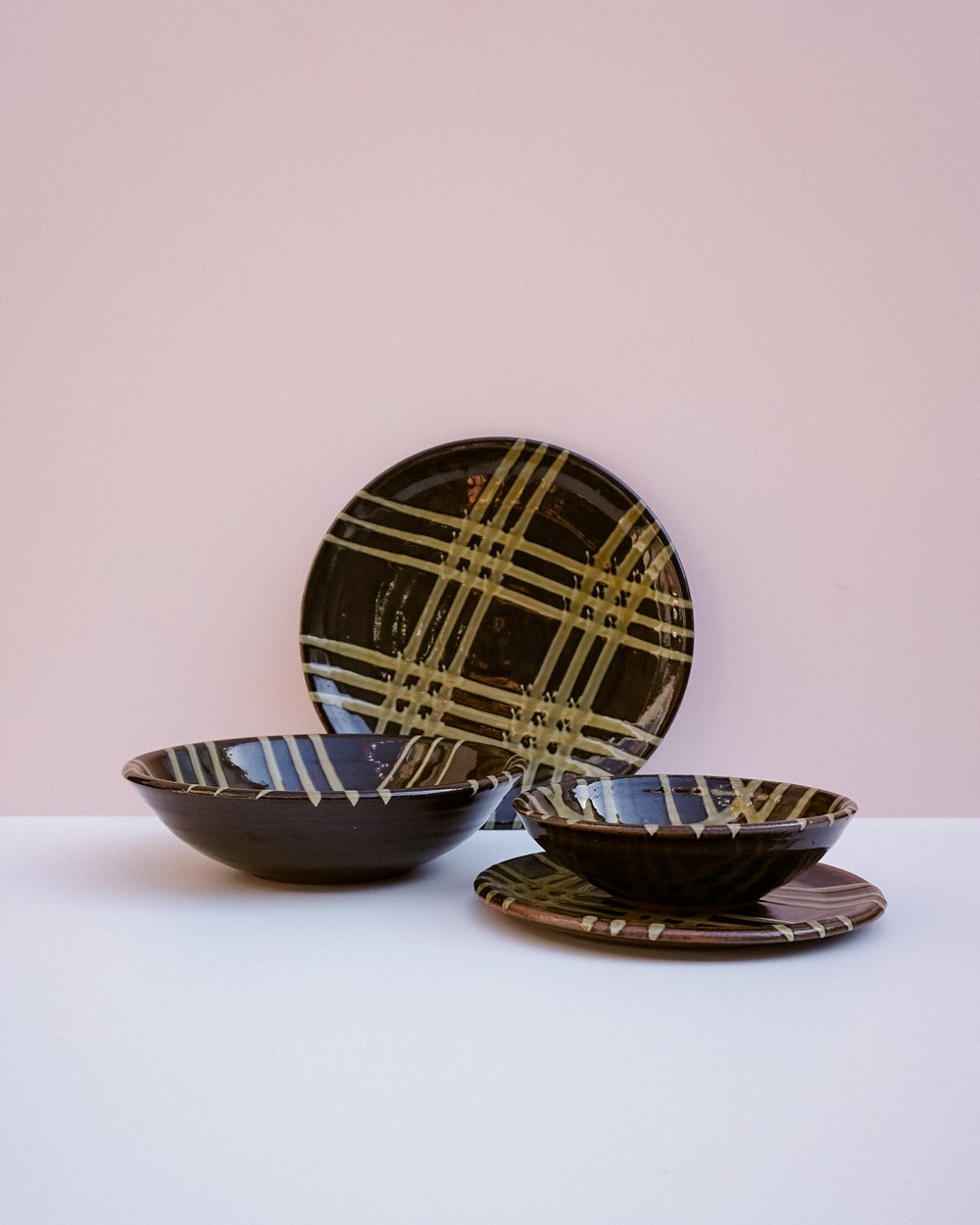 Nicotine Crosshatch Dinner Service | Made to Order | Lily Pearmain