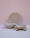 White dinner service by Lily Pearmain - hand-thrown stoneware - off-white gloss - Fodder