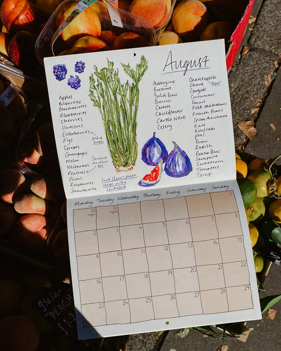 2027 Seasonal Eating Calendar by Mainly Breakfast - hand-illustrated seasonal produce - Fodder