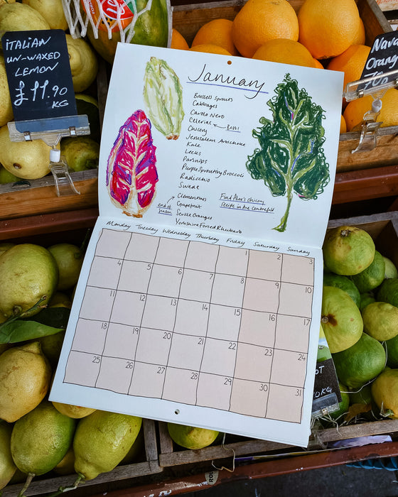 2027 Seasonal Eating Calendar by Mainly Breakfast - hand-illustrated seasonal produce - Fodder