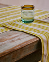 Close up of lemon stripe pattern - Nic Brittin - hand-printed
