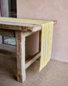 Lemon stripe table runner by Nic Brittin - hand-printed linen - Fodder
