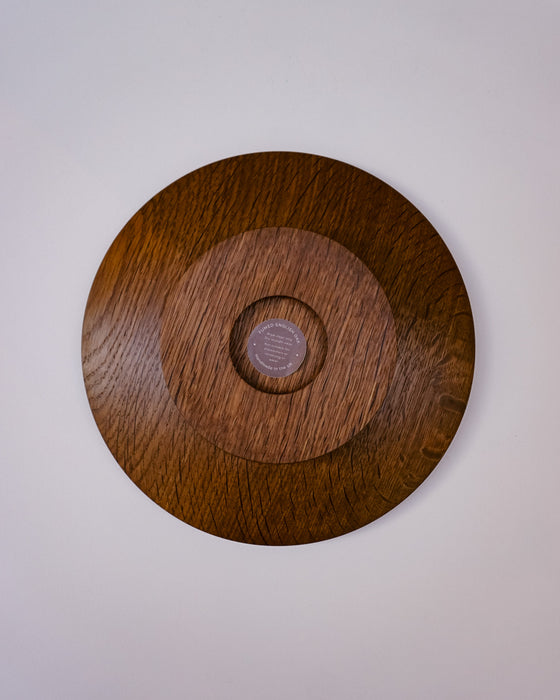 Fumed oak wooden cake stand by Selwyn House - turned wood - Fodder