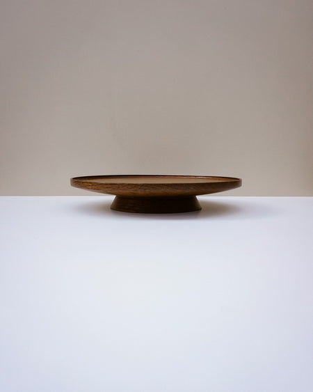 Fumed oak wooden cake stand by Selwyn House - turned wood - Fodder