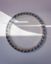 Round ceramic plate with blue floral patterns on a white background. Sophie Alda | Handmade Ceramics | Shop Fodder