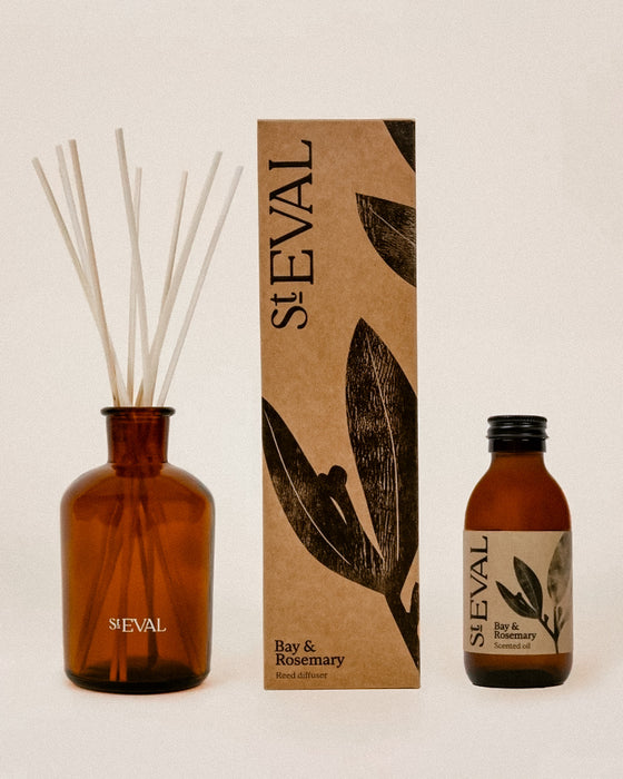 Bay & Rosemary reed diffuser by St Eval - herbaceous home fragrance - Fodder