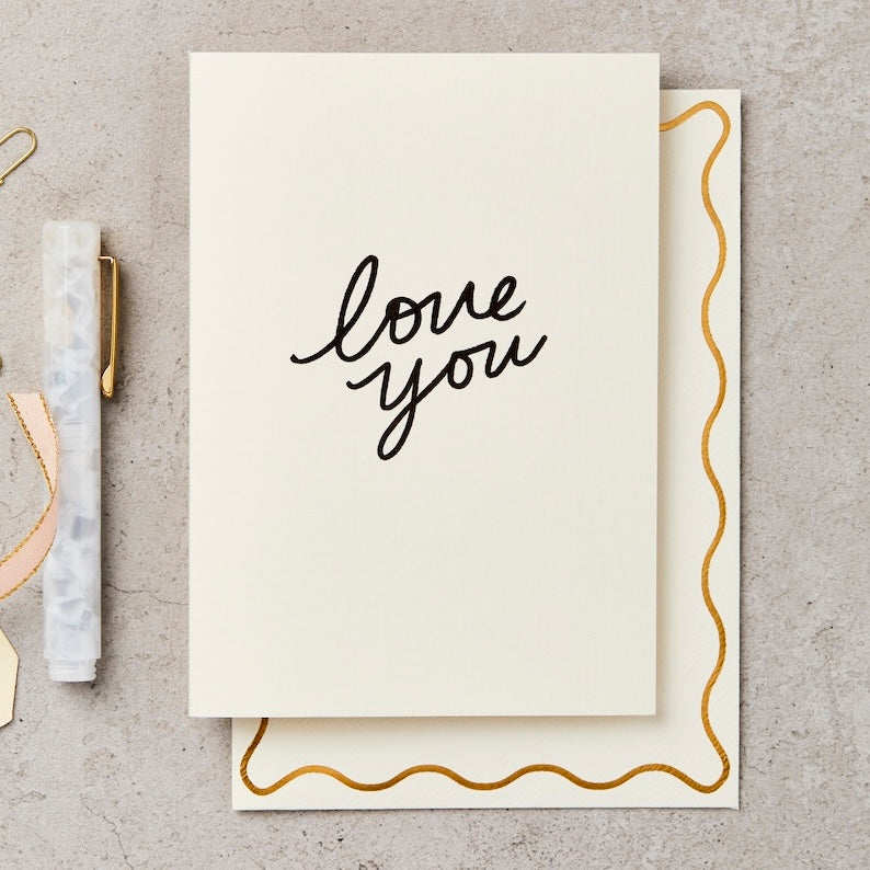 Handwritten Love You Card