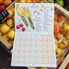 Calendar for June surrounded by apples in a market setting. Emma Cantley | Mainly Breakfast | Shop Fodder
