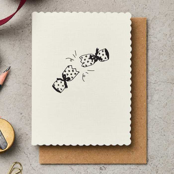 Greeting card with decorative elements on a textured surface. Shop_Fodder_Katie_Leamon_