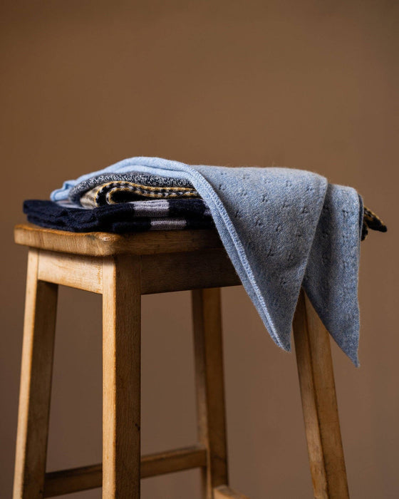 Pointelle neckerchief by Rove Knitwear - cornflower blue merino lambswool - Fodder