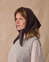 Pointelle neckerchief by Rove Knitwear - dark brown merino lambswool - Fodder