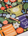 Colorful card with floral designs and 'thank you' text on a black background. Make your own thank you cards | Hadley Paper Goods | Fodder